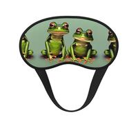 Funny Green Frogs 1 - Juego de máscara opaca para dormir para mujeres y hombres, viajes, yoga