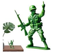 Funny Green Soldier Statue, Middle Finger Action Figure Ornament, Humorous Navy Man Toy Figurine on Desktop Display, Novelty Collectible Decor for Desk, Gag Gift, and Party Decoration