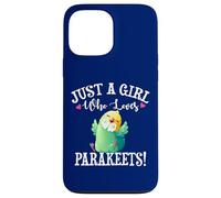 Funny Green & Yellow Just A Girl Who Loves Parakeets Lover Carcasa para iPhone 13 Pro Max