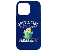 Funny Green & Yellow Just A Girl Who Loves Parakeets Lover Carcasa para iPhone 14 Pro Max