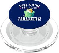 Funny Green & Yellow Just A Girl Who Loves Parakeets Lover PopSockets PopGrip para MagSafe