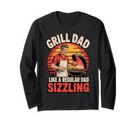Funny Grill Dad Like a Regular Dad Sizzling Manga Larga