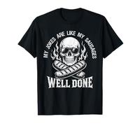 Funny Grilling Dad Salchichas Griller Humor Grunge Skull Camiseta