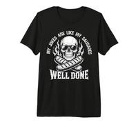 Funny Grilling Dad Salchichas Griller Humor Grunge Skull Camiseta Premium