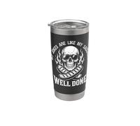 Funny Grilling Dad Salchichas Griller Humor Grunge Skull Vaso térmico de acero inoxidable de doble pared
