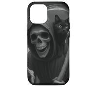 Funny Grim Reaper Cat Dark Humor Halloween Graphic Men Carcasa para iPhone 12/12 Pro