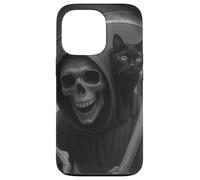 Funny Grim Reaper Cat Dark Humor Halloween Graphic Men Carcasa para iPhone 13 Pro