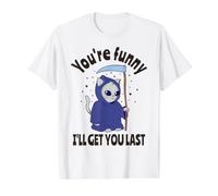 Funny Grim Reaper: Eres Divertido, te atraparé al Final Camiseta gráfica económica, Hombre, Blanco, XL