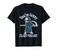 Funny Grim Reaper: Eres Divertido, te atraparé al Final Camiseta gráfica económica, Hombre, Negro, XL
