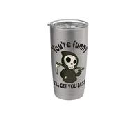 Funny Grim Reaper: eres divertido, te atraparé al final Vaso térmico de acero inoxidable de doble pared