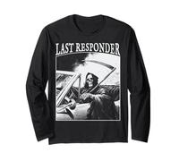 Funny Grim Reaper Last Responder Vintage Dad Goth Graphic Manga Larga