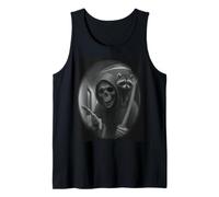 Funny Grim Reaper Raccoon Dark Humor Halloween Graphic Men Camiseta sin Mangas