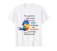 Funny Grumpy Bird Graphic Lazy Quote Procrastinator Camiseta