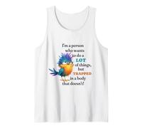 Funny Grumpy Bird Graphic Lazy Quote Procrastinator Camiseta sin Mangas