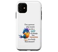 Funny Grumpy Bird Graphic Lazy Quote Procrastinator Carcasa para iPhone 11