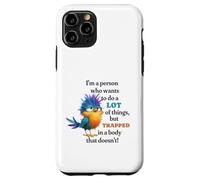 Funny Grumpy Bird Graphic Lazy Quote Procrastinator Carcasa para iPhone 11 Pro