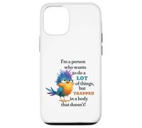 Funny Grumpy Bird Graphic Lazy Quote Procrastinator Carcasa para iPhone 12/12 Pro