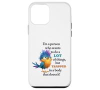 Funny Grumpy Bird Graphic Lazy Quote Procrastinator Carcasa para iPhone 12 Mini