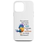 Funny Grumpy Bird Graphic Lazy Quote Procrastinator Carcasa para iPhone 13 Pro MAX