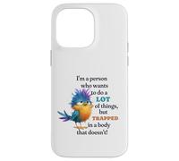 Funny Grumpy Bird Graphic Lazy Quote Procrastinator Carcasa para iPhone 14 Pro MAX