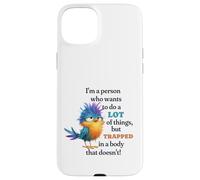 Funny Grumpy Bird Graphic Lazy Quote Procrastinator Carcasa para iPhone 15 Plus