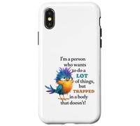 Funny Grumpy Bird Graphic Lazy Quote Procrastinator Carcasa para iPhone X/XS