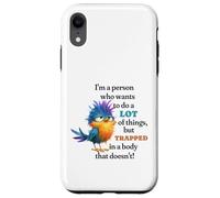 Funny Grumpy Bird Graphic Lazy Quote Procrastinator Carcasa para iPhone XR