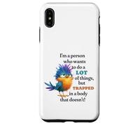 Funny Grumpy Bird Graphic Lazy Quote Procrastinator Carcasa para iPhone XS MAX