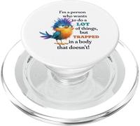 Funny Grumpy Bird Graphic Lazy Quote Procrastinator PopSockets PopGrip para MagSafe