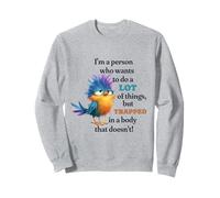 Funny Grumpy Bird Graphic Lazy Quote Procrastinator Sudadera