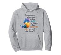Funny Grumpy Bird Graphic Lazy Quote Procrastinator Sudadera con Capucha
