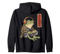 Funny Grumpy Frog Japanese Art Ukiyo-e Sudadera con Capucha