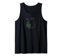 Funny Grumpy Frog Meme Japonés Sumi-e Vintage Art Camiseta sin Mangas