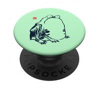 Funny Grumpy Frog Meme Japonés Sumi-e Vintage Art PopSockets PopGrip Adhesivo