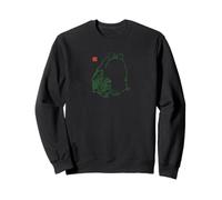 Funny Grumpy Frog Meme Japonés Sumi-e Vintage Art Sudadera