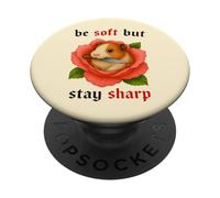 Funny Guinea Pig Be Soft Animal Stay Sharp Declaración PopSockets PopGrip Adhesivo