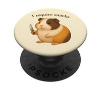 Funny Guinea Pig I Require Snacks Animal Mamá Papá PopSockets PopGrip Adhesivo
