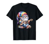 Funny Guitar Teacher Hippie GNOME Flower Power For Hippies Camiseta