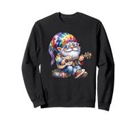 Funny Guitar Teacher Hippie GNOME Flower Power For Hippies Sudadera