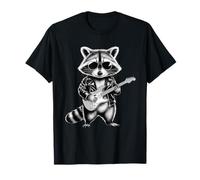 Funny Guitarist Raccoon with Guitar Camiseta