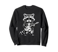 Funny Guitarist Raccoon with Guitar Sudadera
