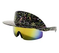 Funny Guy Tazas Polarized Visor anteojos de sol - 80s & 90s Retro anteojos de sol - Visor Shades, (Gnarly), Talla única