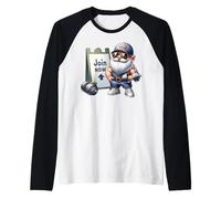 Funny Gym Gnome Graphic With Dumbbells For Men Fitness Dad Camiseta Manga Raglan