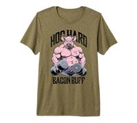 Funny Gym Pig Hog Hard Bacon Buff Muscle Builder Fitness Camiseta Premium