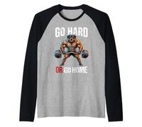 Funny Gym Rottweiler Gym Motivation Go Hard Or Go Home Camiseta Manga Raglan