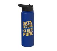 Funny Hacker Cyber Security - Datos seguros sueño puro Stainless Steel Insulated Water Bottle