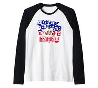 Funny Haití Nada me Asusta Mi Esposa es haitiana Camiseta Manga Raglan