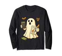 Funny Halloween Accountant Ghost Financial Advisor Manga Larga