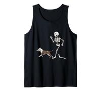 Funny Halloween American Staffordshire Terrier and Skeleton Camiseta sin Mangas