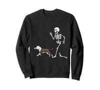 Funny Halloween American Staffordshire Terrier and Skeleton Sudadera